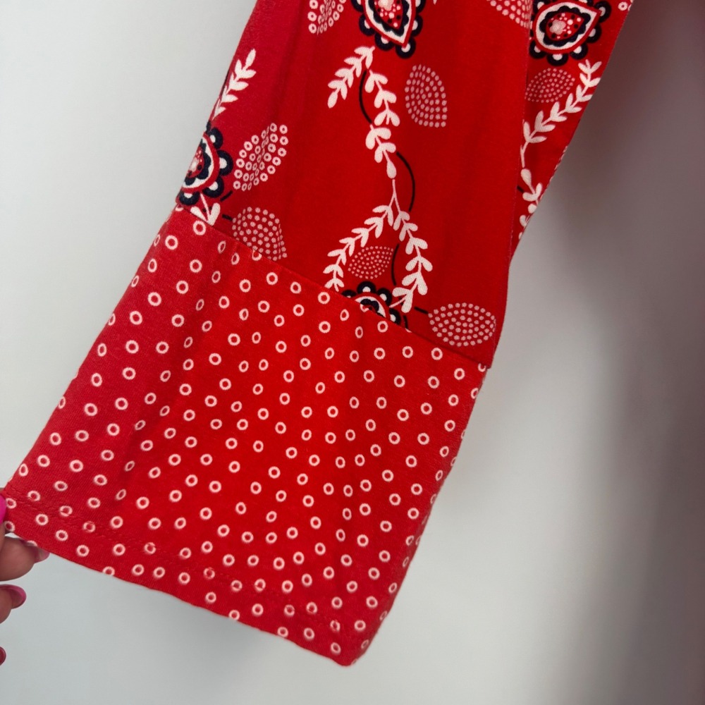 Boden Red Floral Jersey Long Sleeve Belted Mini Dress US 6R UK‎ 10R J0462 - Picture 4 of 11